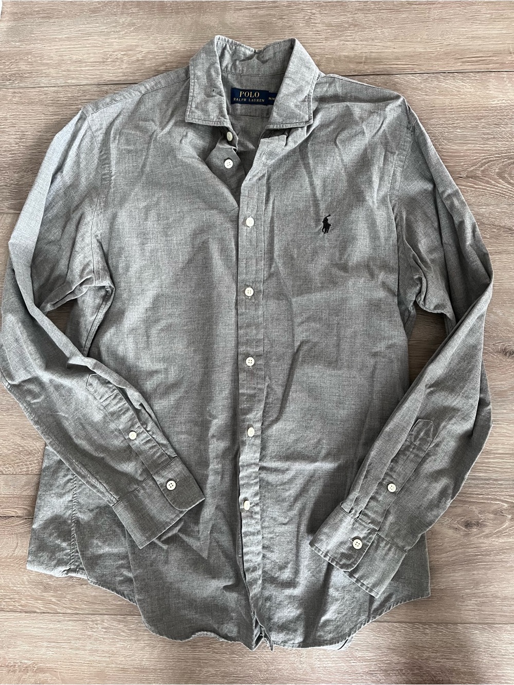 Polo by Ralph Lauren Gray Men's Button-Down Shirt Size M